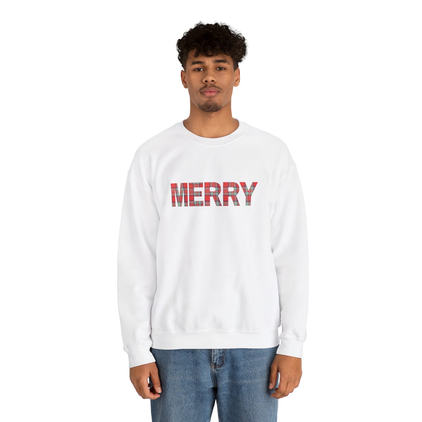 Merry Plaid Unisex Heavy Blend Crewneck Sweatshirt