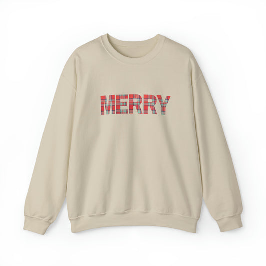Merry Plaid Unisex Heavy Blend Crewneck Sweatshirt