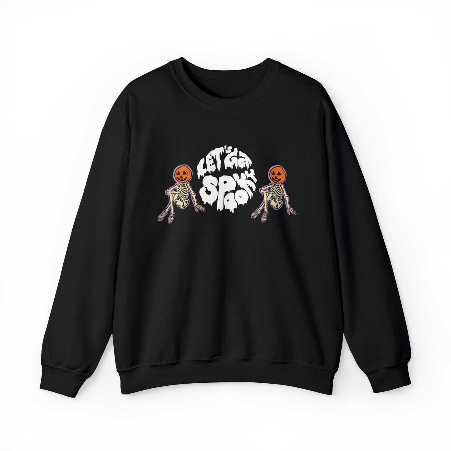 Let’s Get Spook Skeleton Pumpkins Unisex Heavy Blend Crewneck Sweatshirt