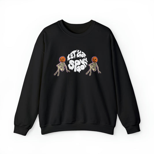 Let’s Get Spook Skeleton Pumpkins Unisex Heavy Blend Crewneck Sweatshirt
