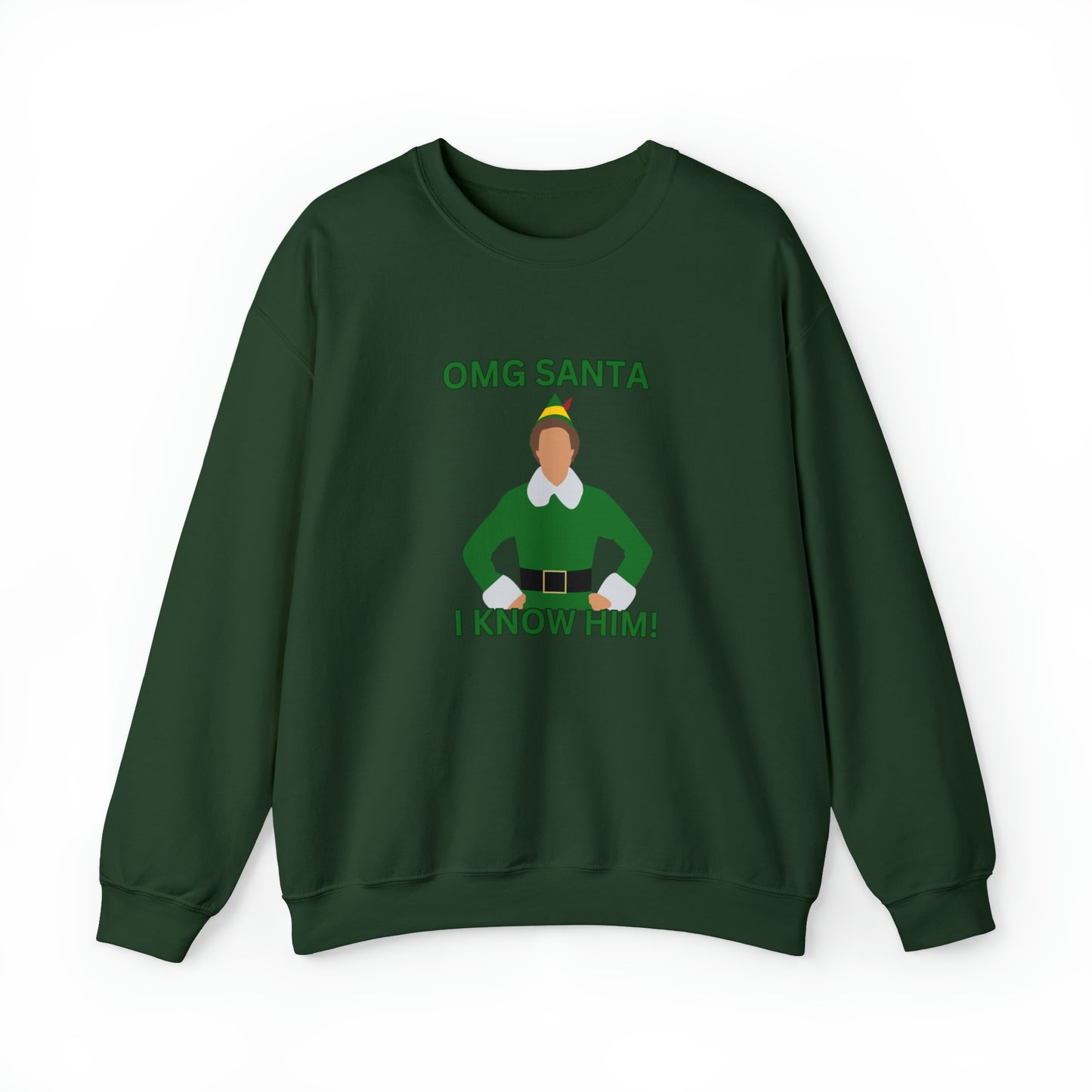 Omg Santa I know him elf Unisex Heavy Blend Crewneck Sweatshirt