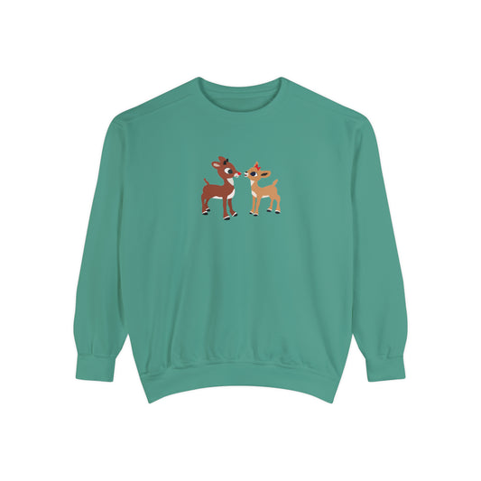 RudolphThe Red Nose Reindeer Unisex Garment-Dyed Sweatshirt