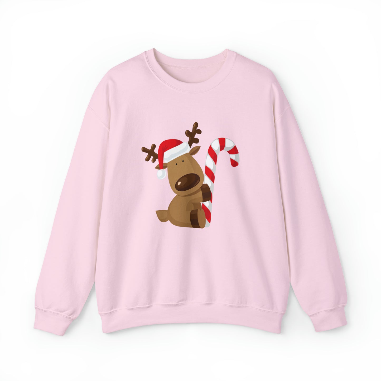 Reindeer Candy Cane Unisex Heavy Blend Crewneck Sweatshirt