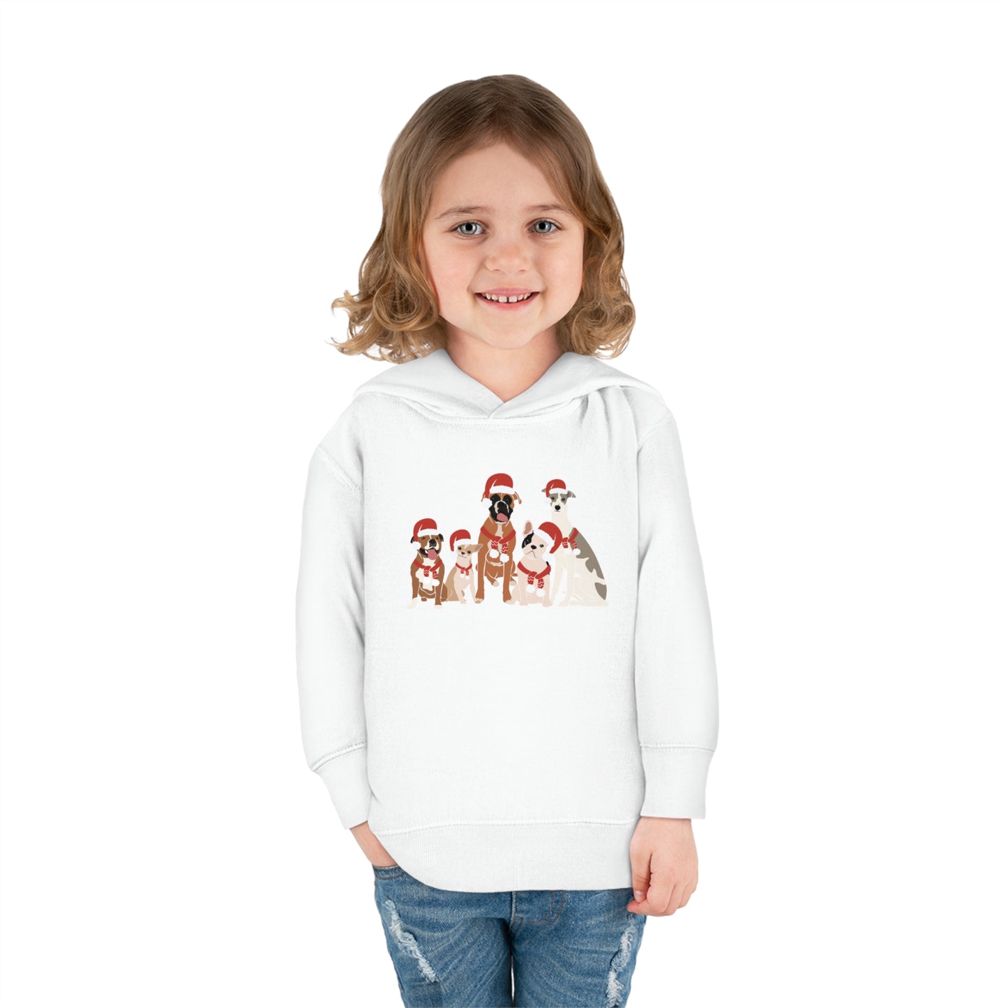 Santa Dogs Toddler Pullover Fleece Hoodie