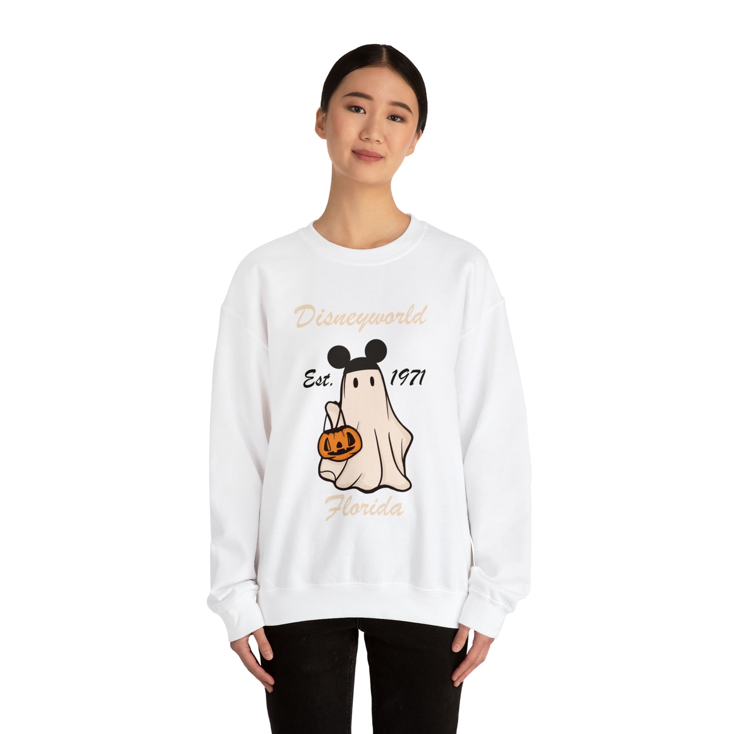 Disney World Ghost Mickey Unisex Heavy Blend Crewneck Sweatshirt