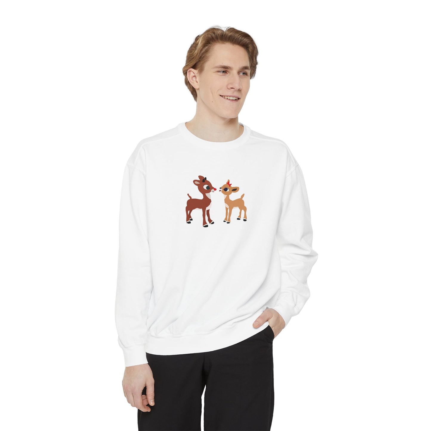 Red Nose Reindeer Unisex Garment-Dyed Sweatshirt