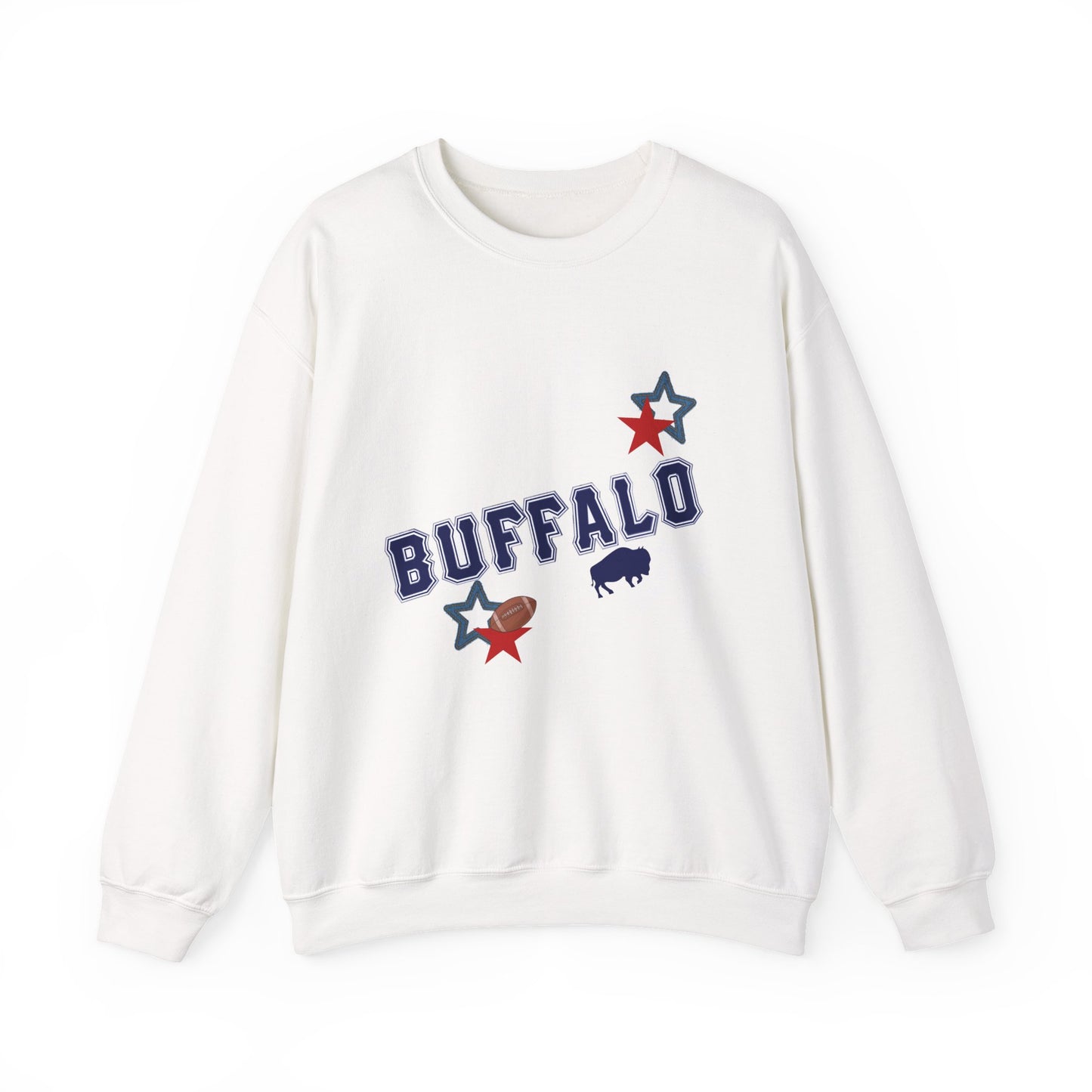 Buffalo Stars Crewneck Sweatshirt, Cozy Unisex Sweatshirt, Buffalo Sweatshirt, Trendy Casual Wear, Gift for Buffalo Lovers