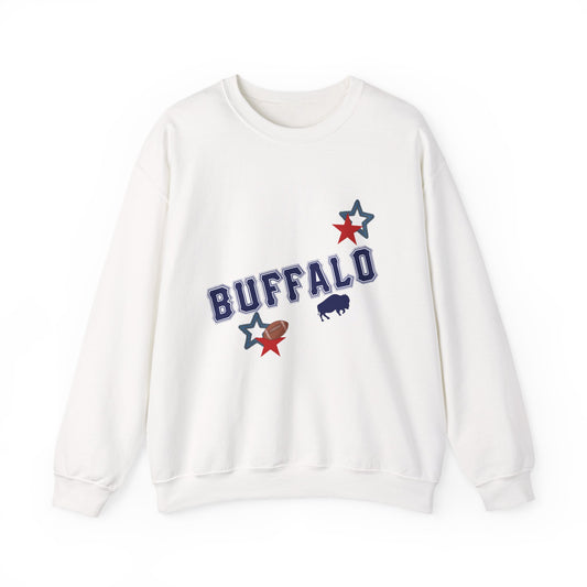 Buffalo Stars Crewneck Sweatshirt, Cozy Unisex Sweatshirt, Buffalo Sweatshirt, Trendy Casual Wear, Gift for Buffalo Lovers