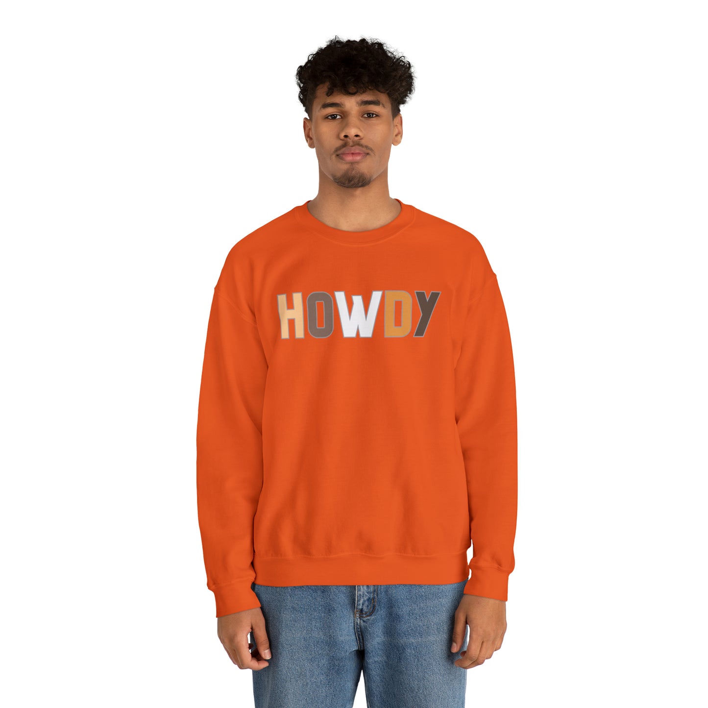 Howdy Beige Unisex Heavy Blend Crewneck Sweatshirt