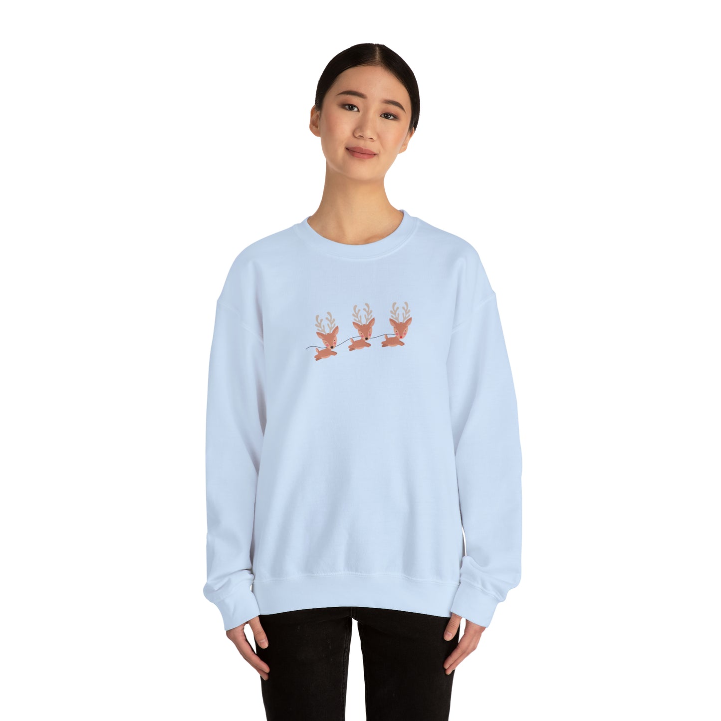 Flying Cute Reindeer Unisex Heavy Blend  Crewneck Sweatshirt