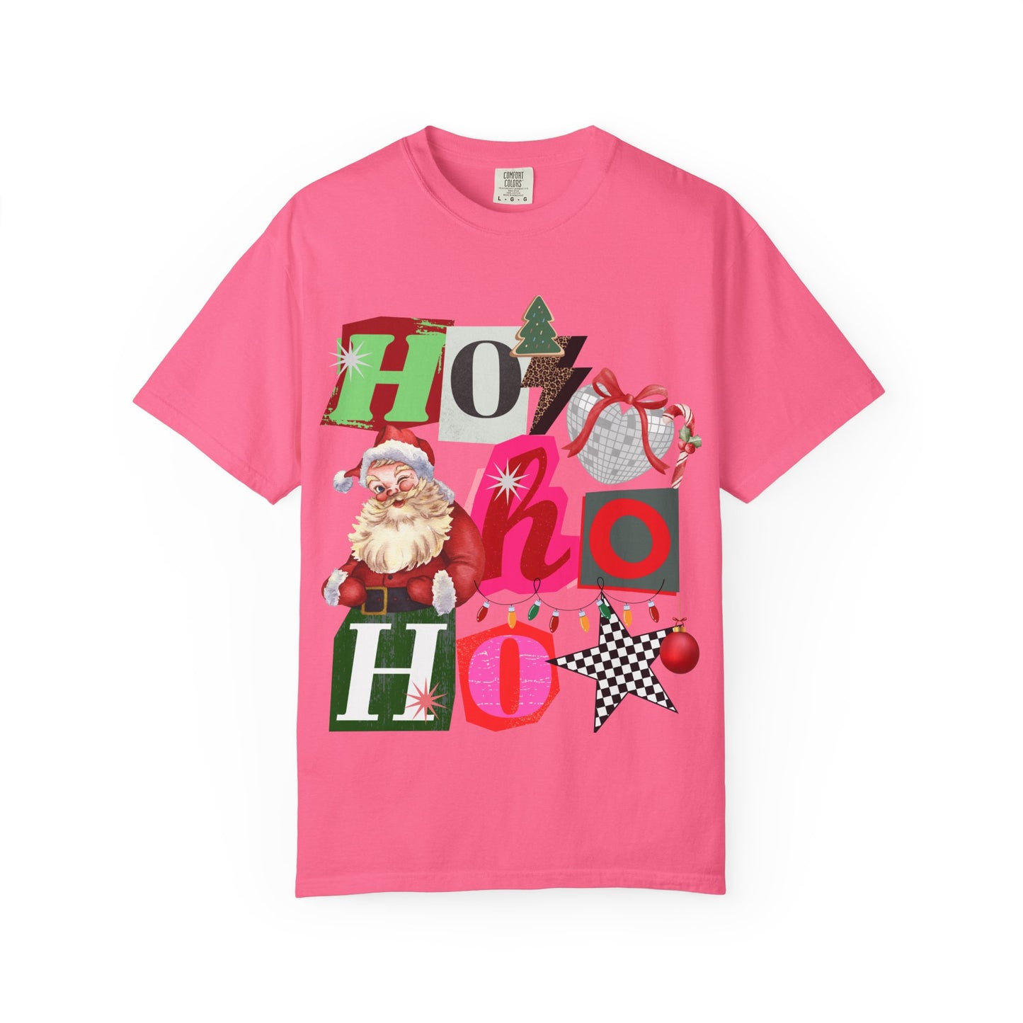 Festive Retro Santa T-Shirt | Ho Ho Ho Holiday Tee, Christmas Shirt, Unisex Tee, Gift for Him/Her, Cozy Winter Apparel