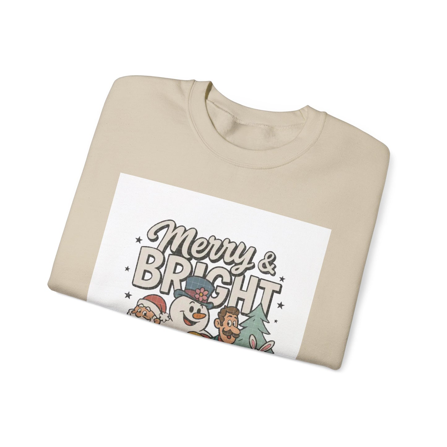 Merry & Bright Holiday Sweatshirt, Christmas Crewneck, Festive Gifts, Unisex Sweater, Cozy Winter Apparel, Holiday Celebrations