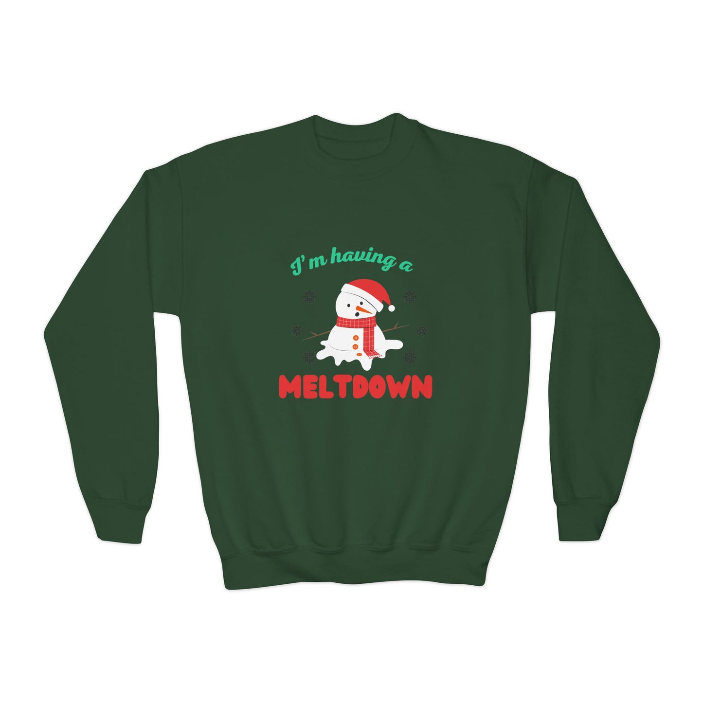 I’m having a melt down kids Holiday Sweatshirt, Fun Christmas Gift, Kids Sweater, Festive Crewneck, Winter Comfort Wear, Humorous Holiday Apparel