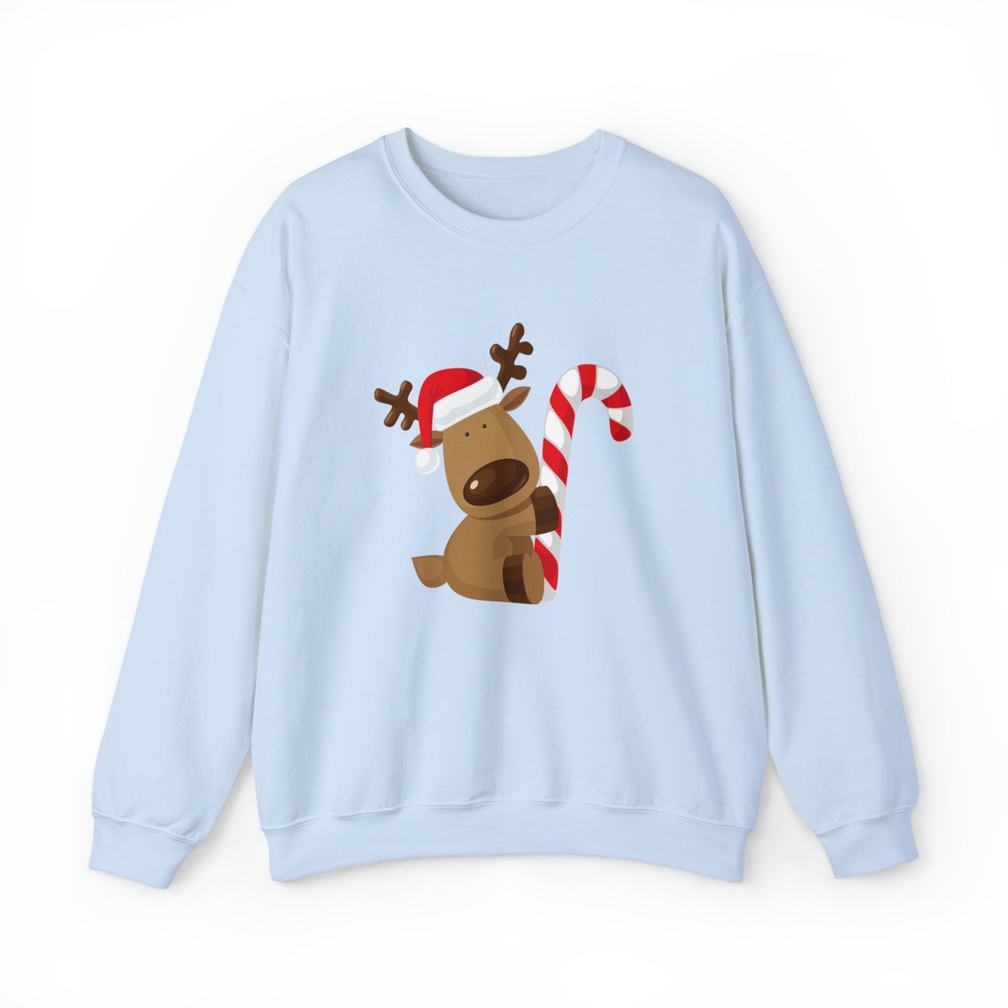 Reindeer Candy Cane Unisex Heavy Blend Crewneck Sweatshirt