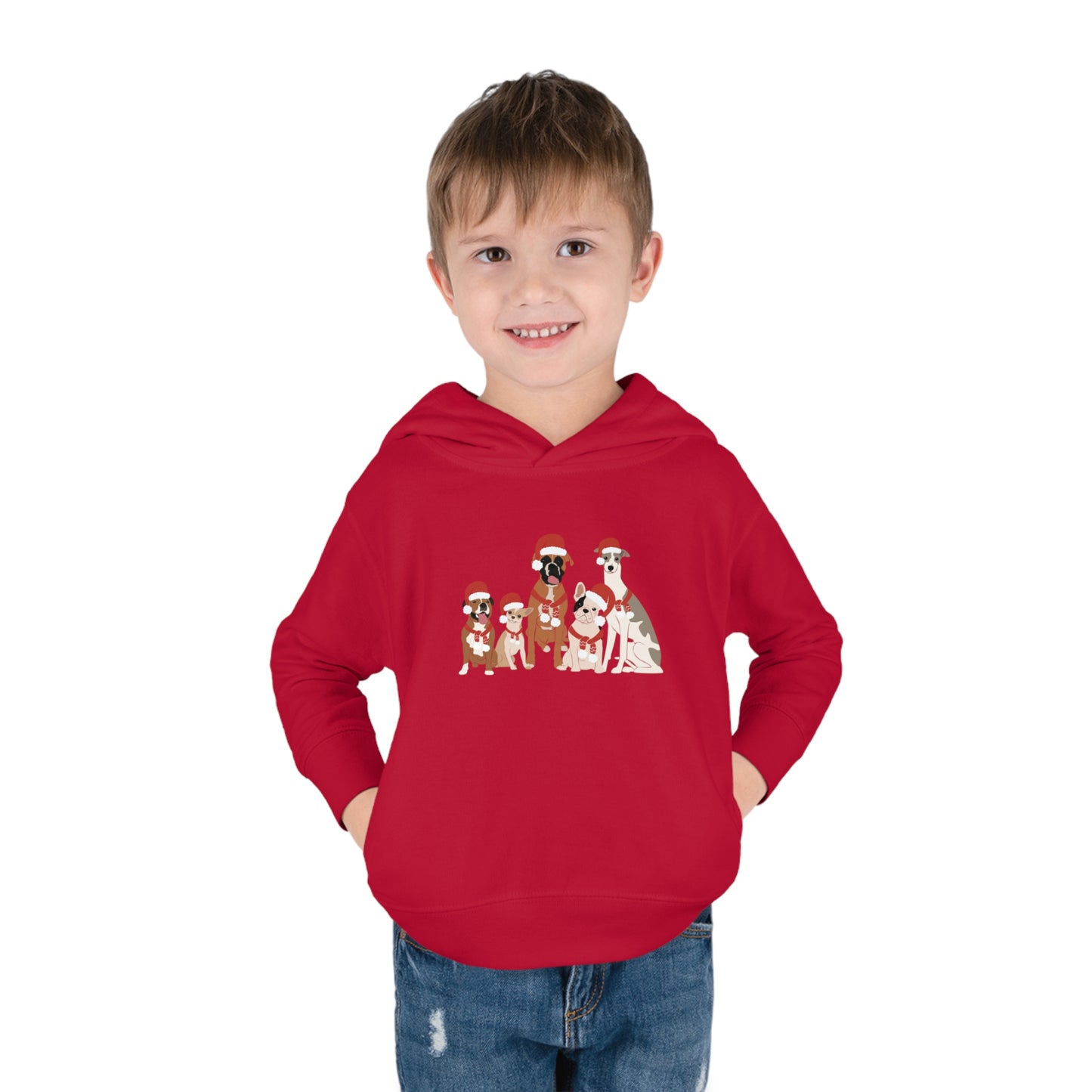 Santa Dogs Toddler Pullover Fleece Hoodie