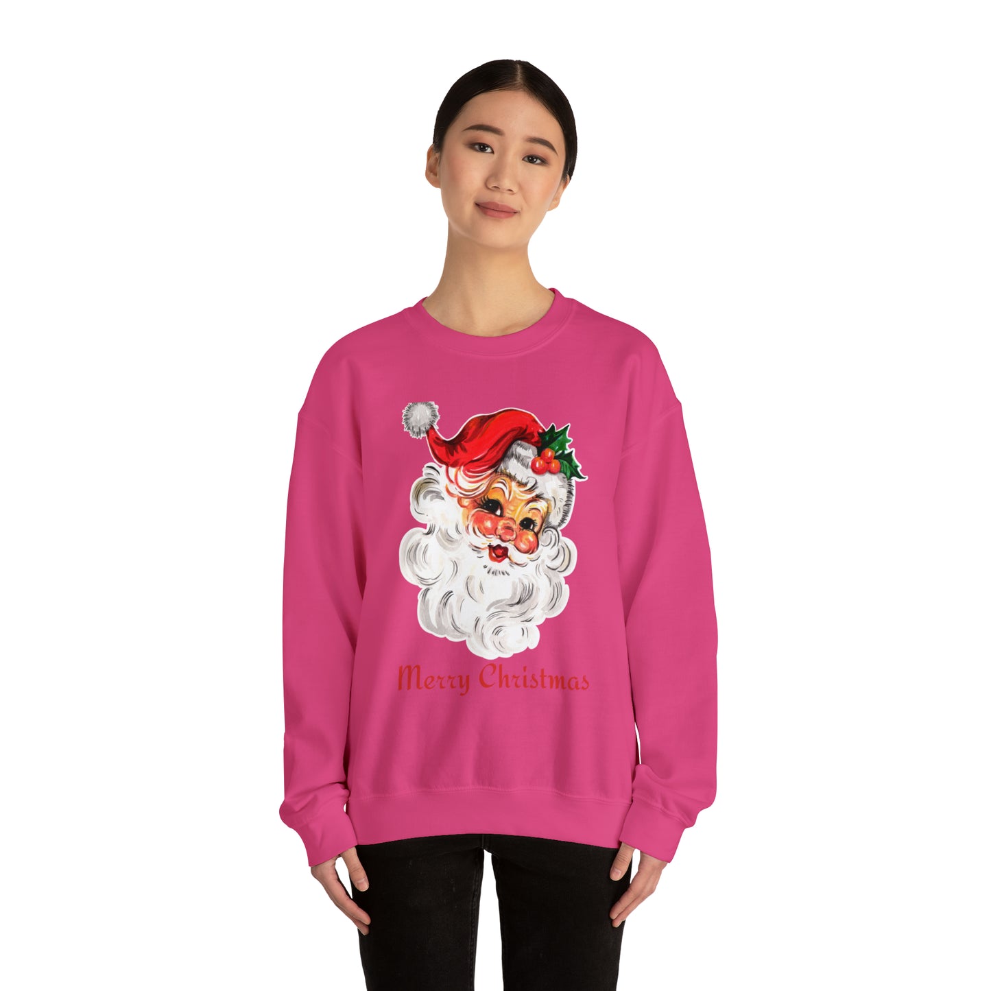 Merry Christmas Vintage Santa Unisex Heavy Blend Crewneck Sweatshirt