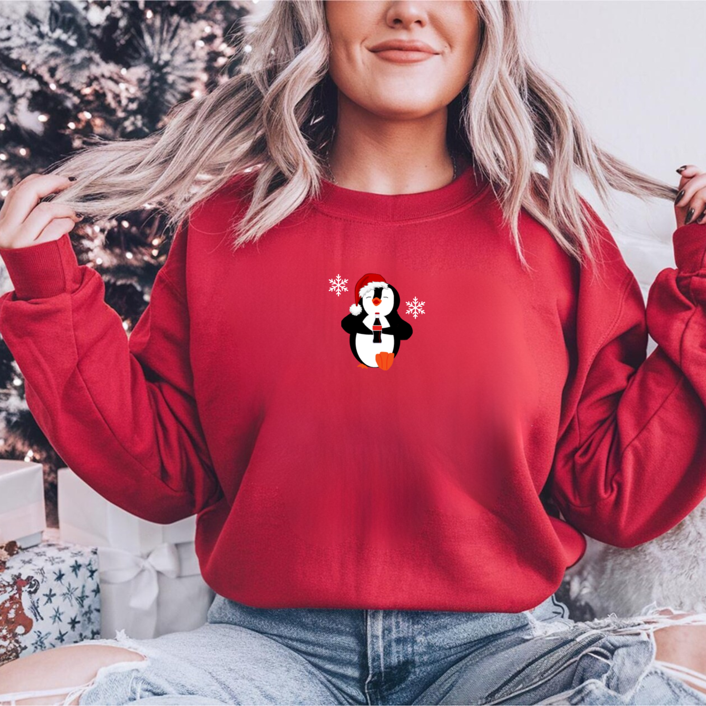 Customized penguin drink sweatshirt
