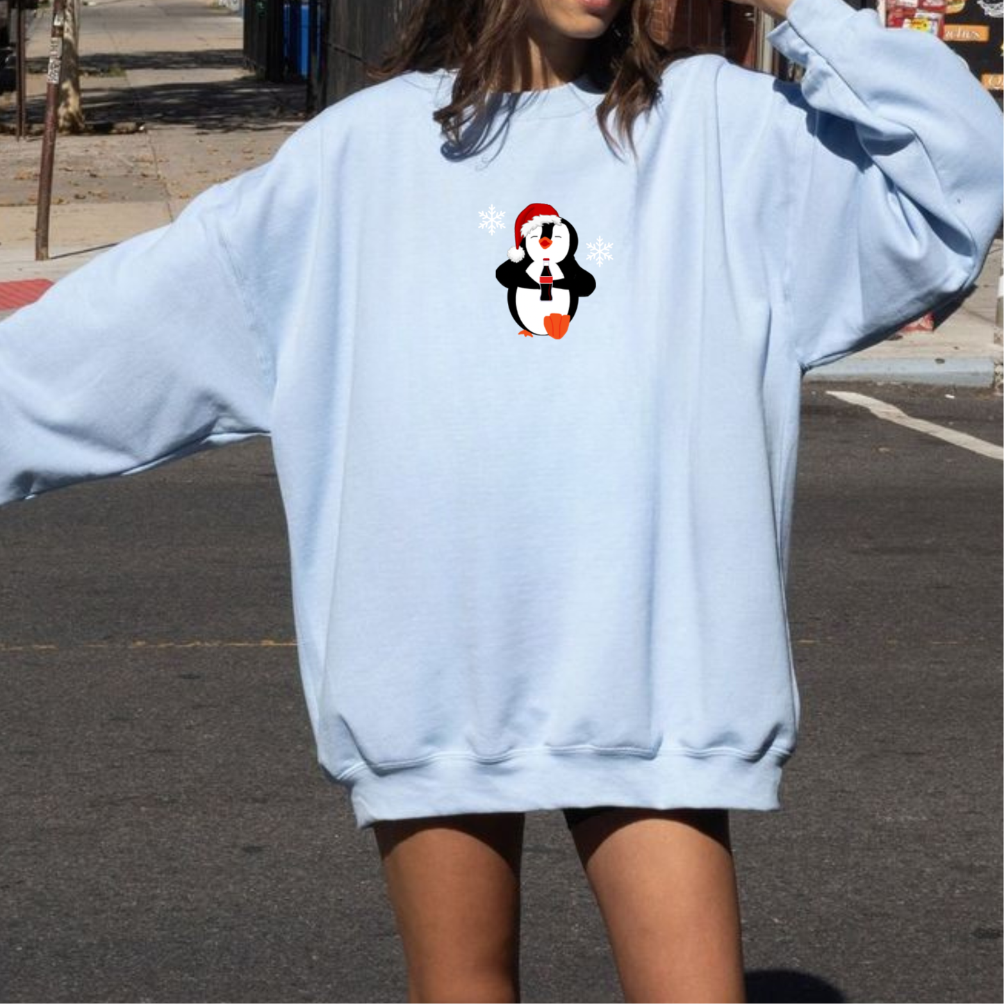Customized penguin drink sweatshirt