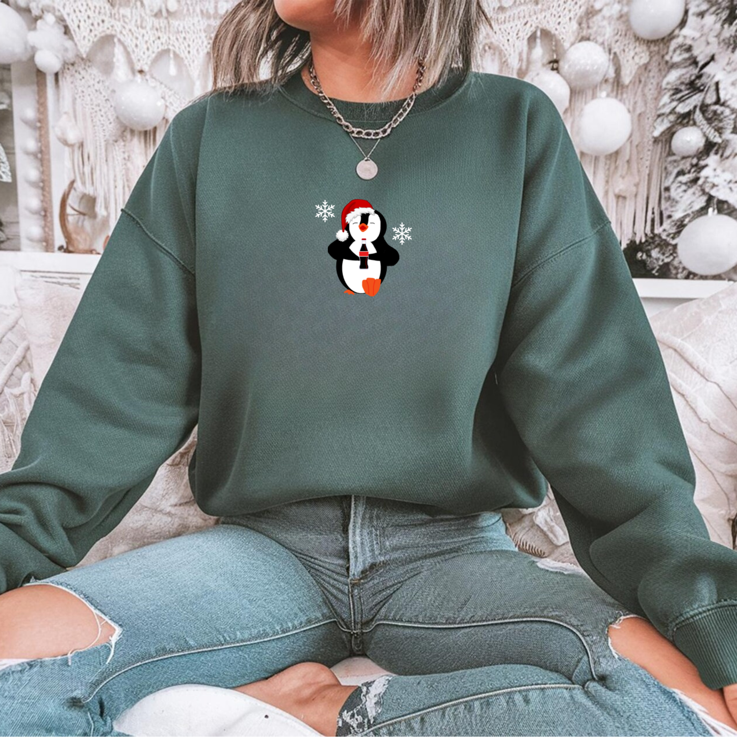 Customized penguin drink sweatshirt