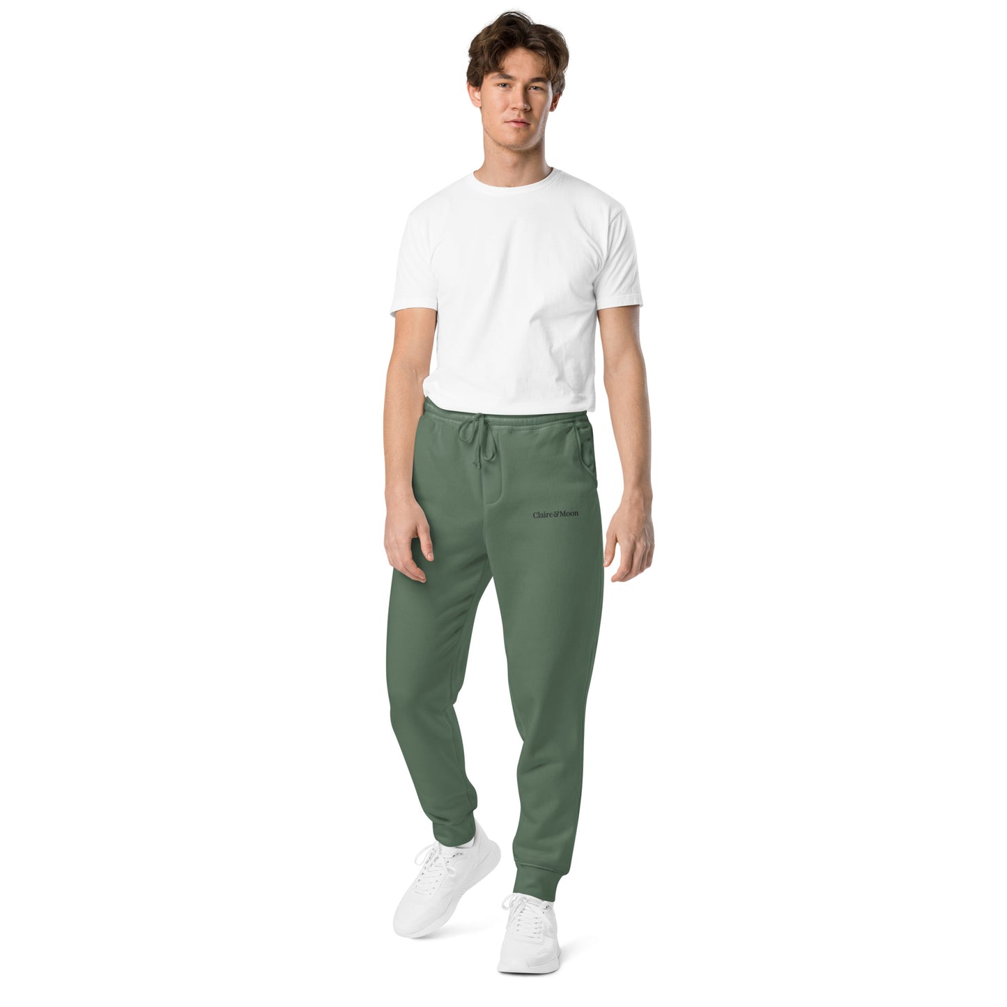 Claireandmoon Logo Unisex pigment-dyed sweatpants