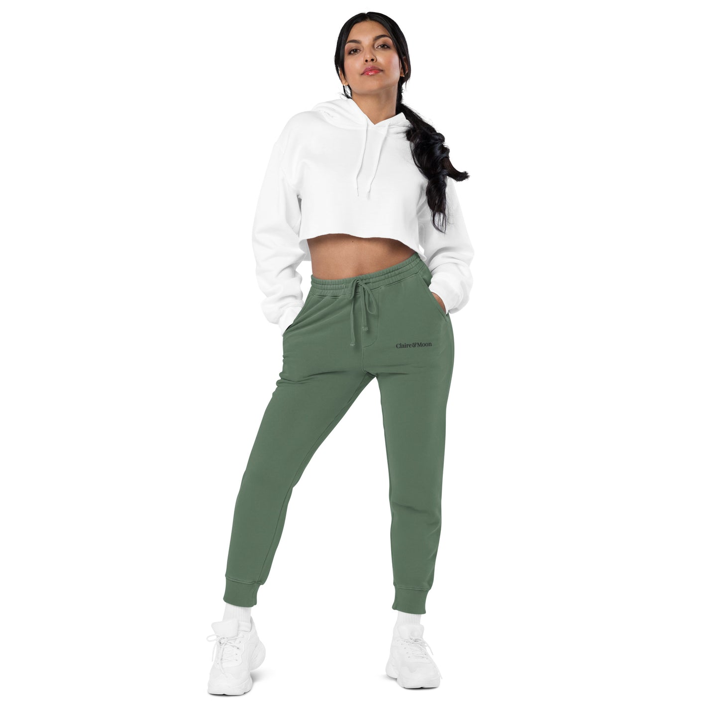 Claireandmoon Logo Unisex pigment-dyed sweatpants
