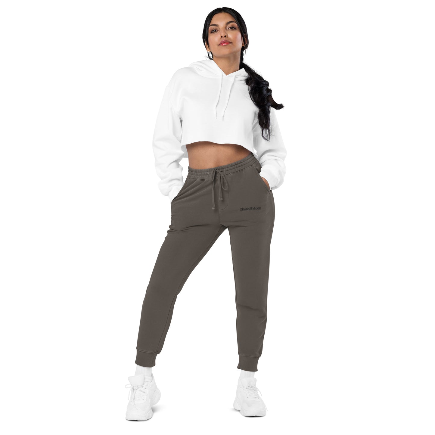 Claireandmoon Logo Unisex pigment-dyed sweatpants