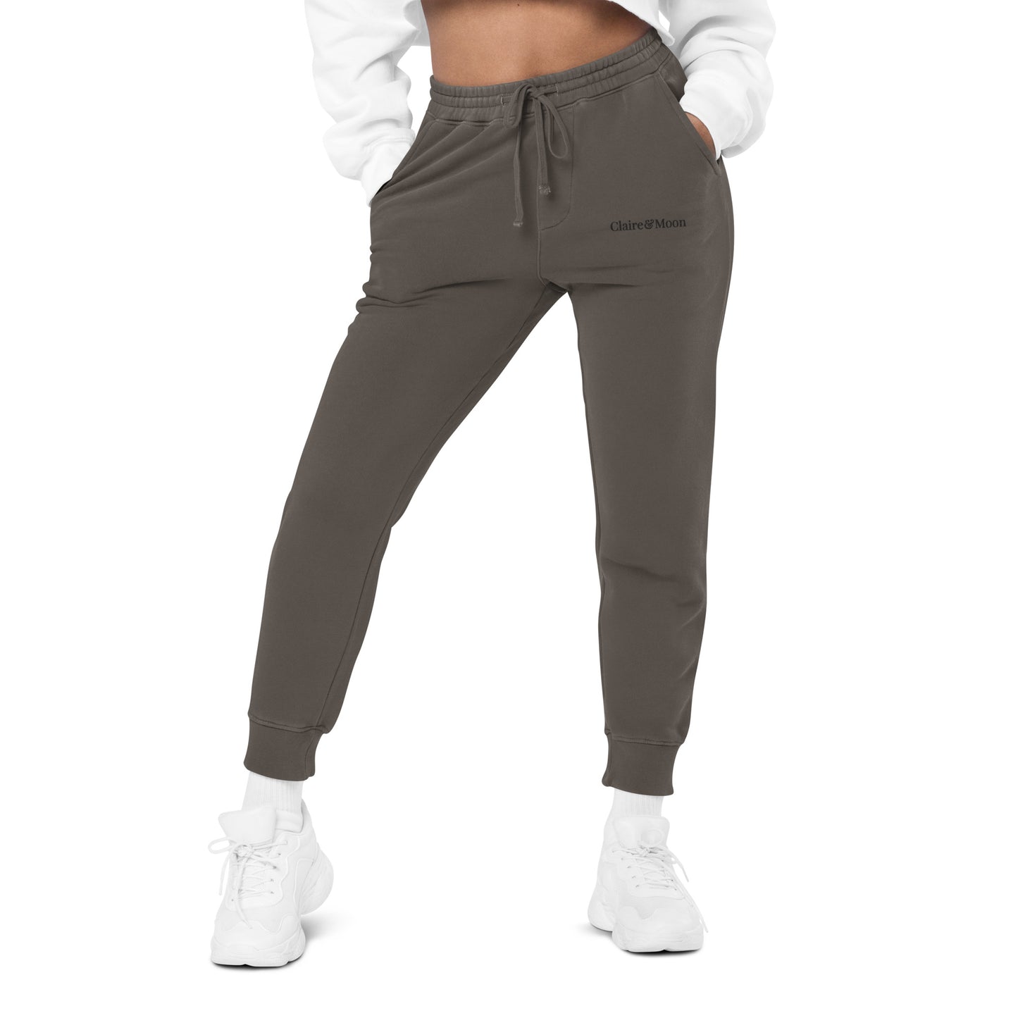 Claireandmoon Logo Unisex pigment-dyed sweatpants