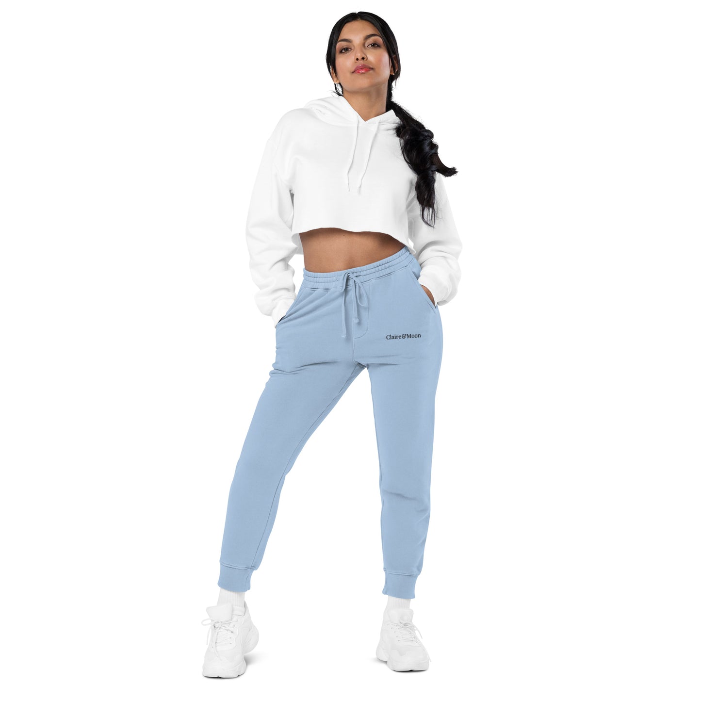 Claireandmoon Logo Unisex pigment-dyed sweatpants