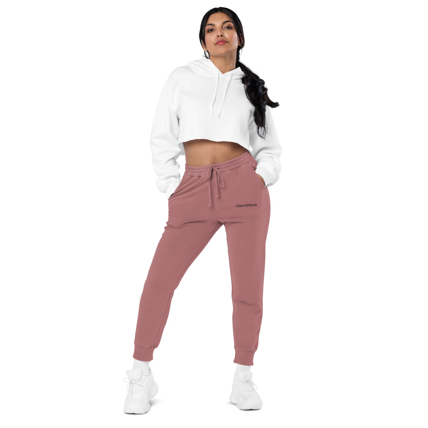 Claireandmoon Logo Unisex pigment-dyed sweatpants