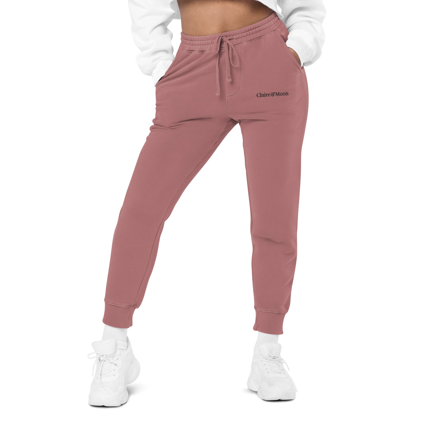 Claireandmoon Logo Unisex pigment-dyed sweatpants