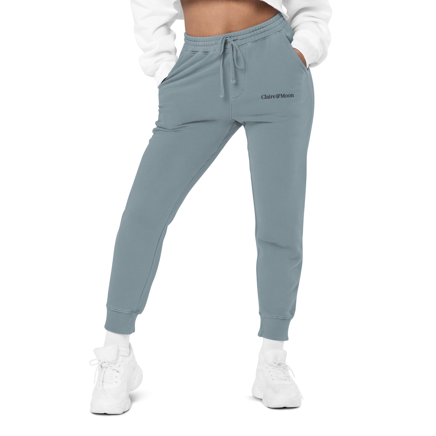 Claireandmoon Logo Unisex pigment-dyed sweatpants