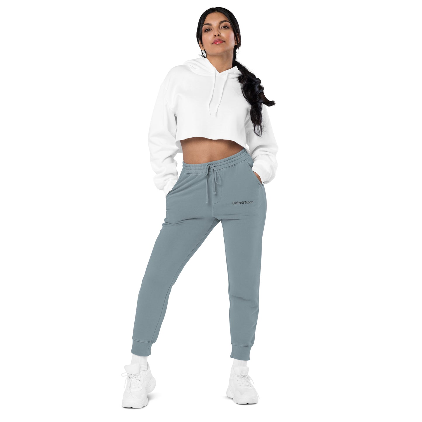 Claireandmoon Logo Unisex pigment-dyed sweatpants